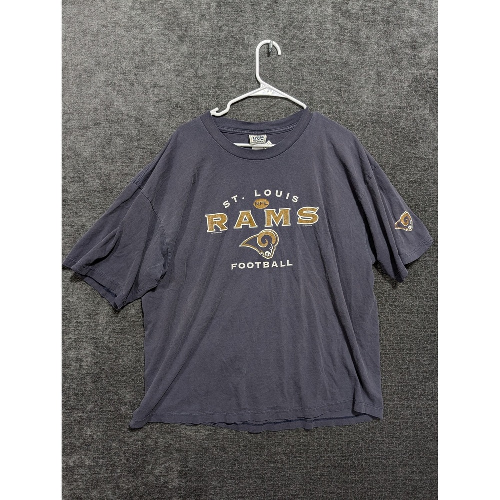 Lee Sport St Louis Rams Football T Shirt Navy‎ Blue NFL Men's Size XXL